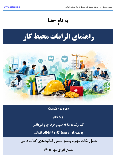 راهنمای پودمان اول کتاب الزامات محیط کار؛ محیط کار و ارتباطات انسانی